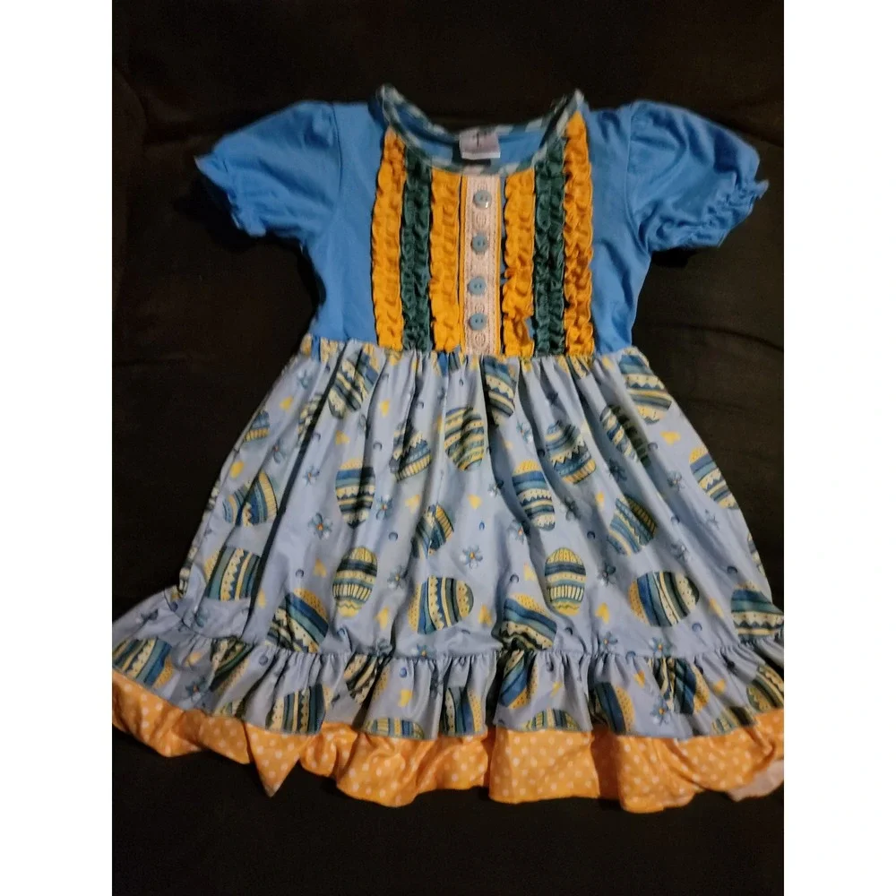 Boutique spring Easter egg dress size large fits‎ like 4t